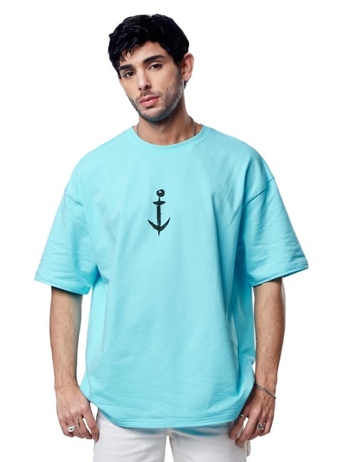The Souled Store Aqua Popeye: Bring Em On Oversized T-Shirt