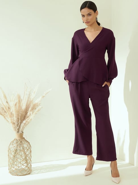 Femella Wine Maxi Top With Pants