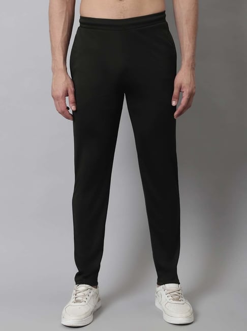 Buy PROLINE Black Solid Cotton Blend Tapered Fit Mens Track Pants |  Shoppers Stop