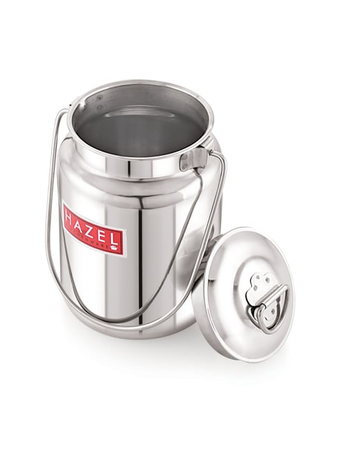 Buy HAZEL Silver Stainless Steel Ghee Oil Milk Container (5 L) at