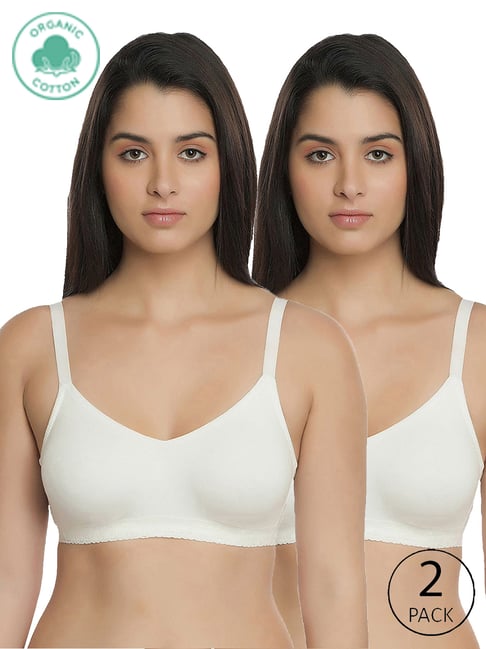 Buy Inner Sense White Full Coverage T-Shirt Bra - Pack of 2 for