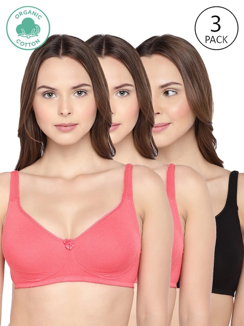 Buy Inner Sense Black & Pink Full Coverage Bra - Pack of 3 for Women's  Online @ Tata CLiQ