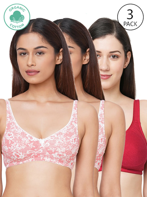Buy Inner Sense Pink & Red Floral Print Full Coverage Bra - Pack of 3 for  Women's Online @ Tata CLiQ