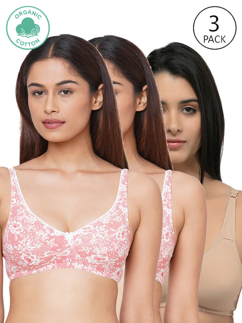 Buy Inner Sense Beige & Pink Full Coverage Bra - Pack of 3 for Women's  Online @ Tata CLiQ