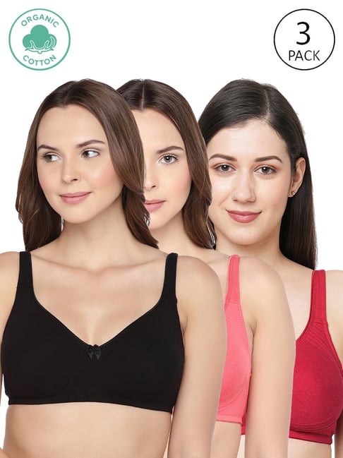 Buy Inner Sense Multicolor Full Coverage Bra - Pack of 3 for