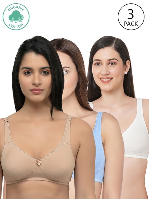 Buy Inner Sense Multicolor Full Coverage Bra - Pack of 3 for Women's Online  @ Tata CLiQ
