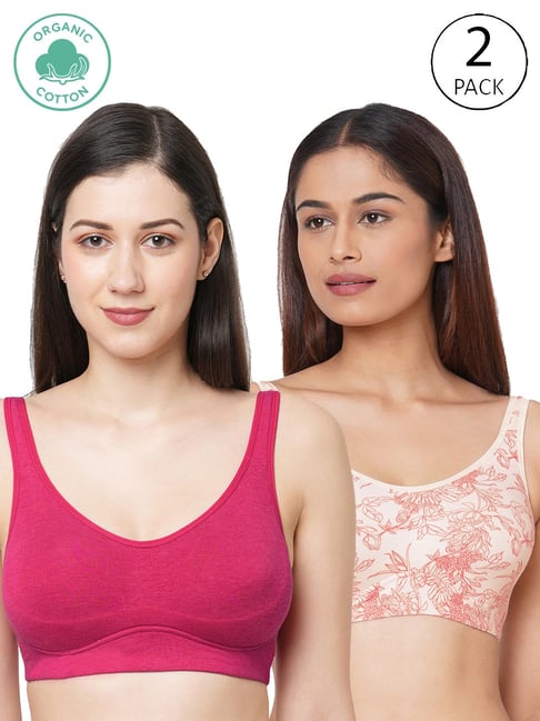 Buy BODYCARE Pack of 2 Perfect Coverage Bra in Pink-Green Color