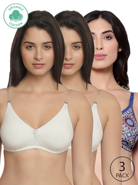 Buy Inner Sense White & Blue Full Coverage Backless Bra - Pack of 3 for  Women's Online @ Tata CLiQ