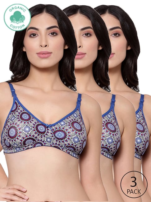 Buy Inner Sense Blue Printed Full Coverage Backless Bra - Pack of 3 for  Women's Online @ Tata CLiQ