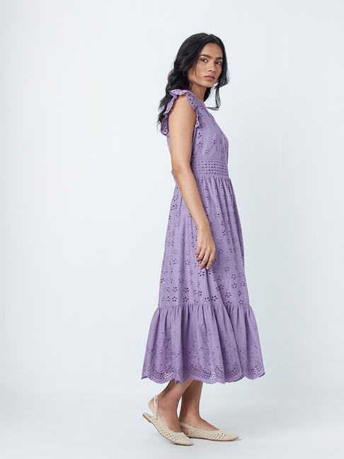 LOV by Westside Orchid Ann Broderie Anglaise Maxi Dress Price in India