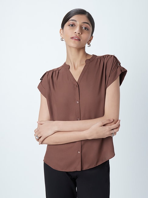 Wardrobe by Westside Brown Blouse Price in India