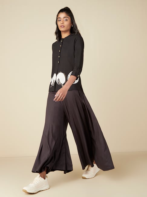 Buy Bombay Paisley by Westside Black Sparrow Print Ethnic Top for