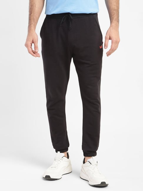 Relaxed Fit Fleece Joggers - Black - Men