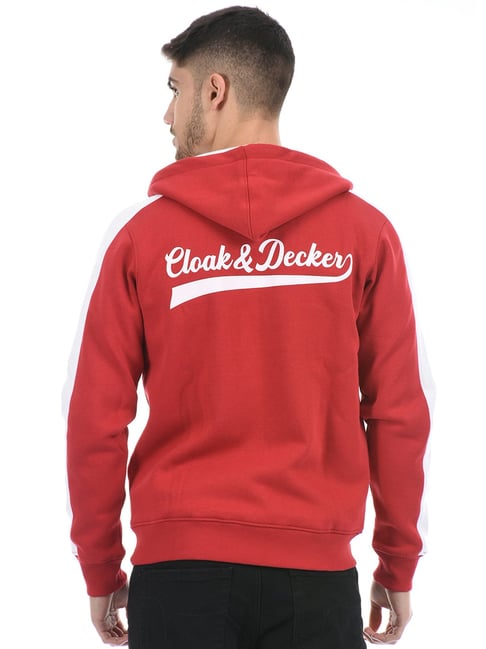 Buy Cloak Decker by Monte Carlo Red Regular Fit Hoooded Sweatshirts for Men s Online Tata CLiQ