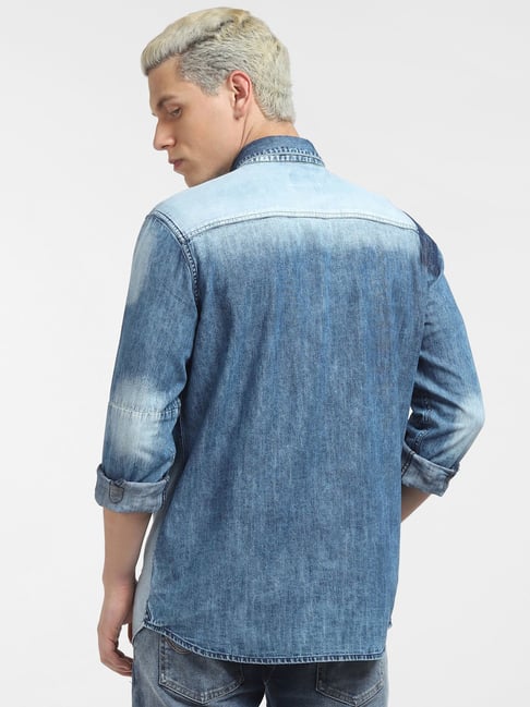 Buy AD by Arvind Pure Cotton Rinsed Denim Jacket - NNNOW.com