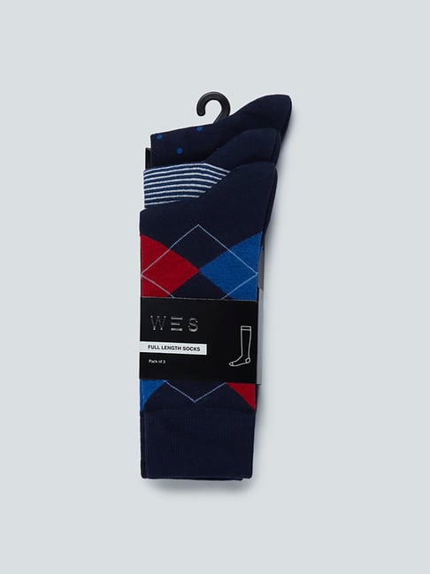 Buy WES Lounge Black Pizza Print Full Length Socks from Westside