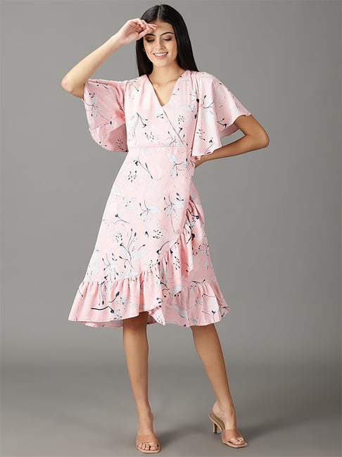 Ajio Peach Blossom Pyjamas Full Length Pyjamas With Waist Tie-Up
