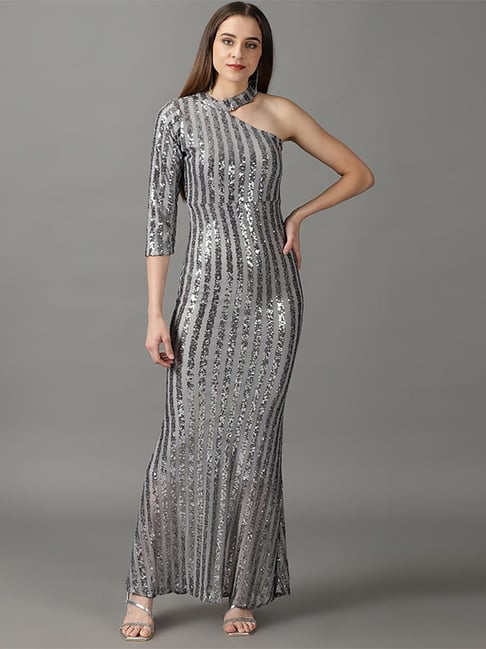 Grey hotsell embellished dress