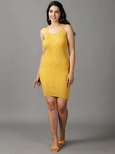 Bodycon mustard outlet dress