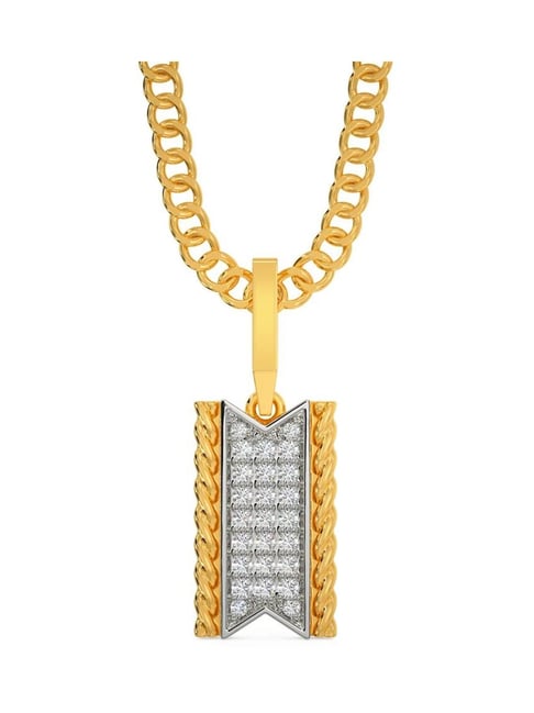 Buy Melorra 18k Gold Diamond Power Double Pendant for Men Online