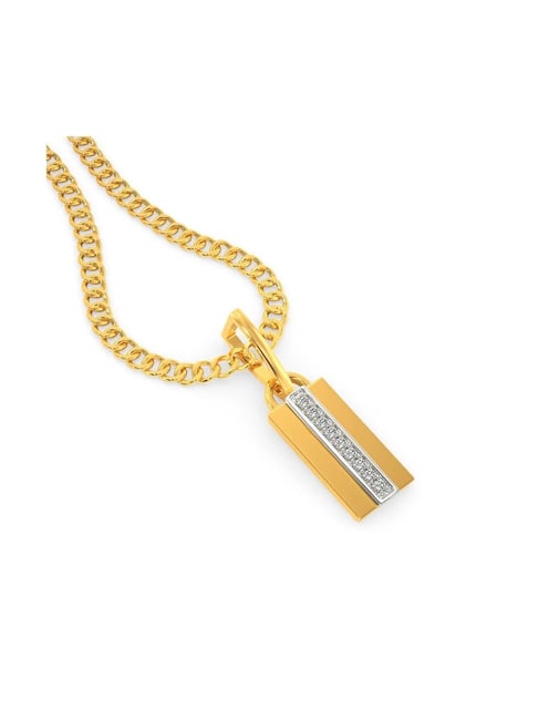 Melorra 14k Gold Diamond Mr Locke Pendant for Men