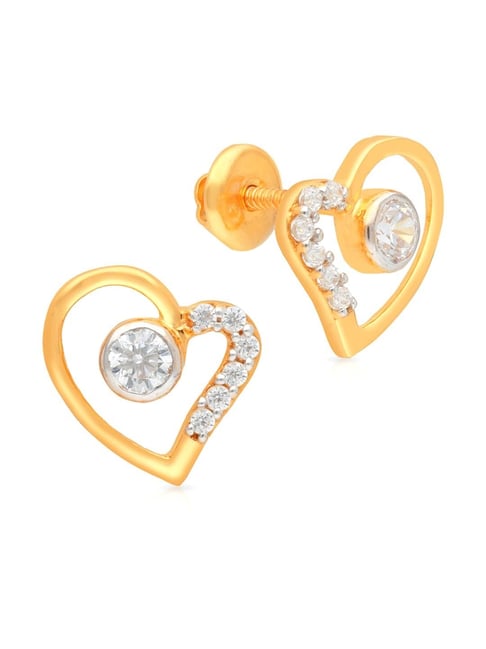 Buy quality 22ct Gold Heart Stud Earrings in Pune