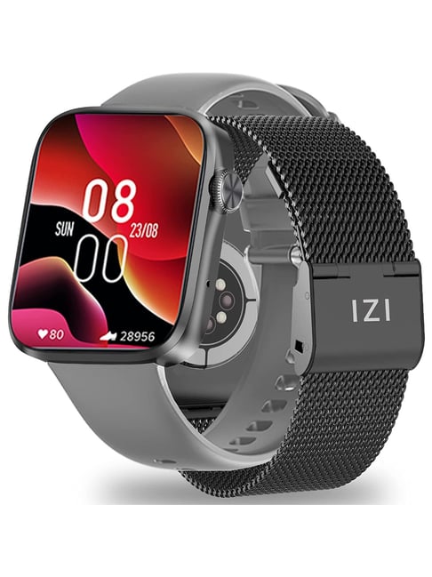 IZI SmartPro 1.9 inch PPI 326 UHD Smartwatch with 2 Premium Straps Included Steel + Silicone