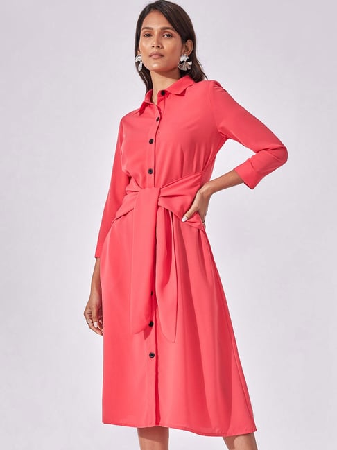 The Label Life Pink Shirt Dress Price in India