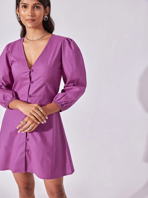 The Label Life Purple Shift Dress Price in India