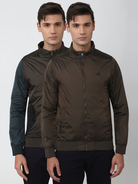 V Dot Multi Slim Fit Colour Block Reversible Jacket-picture-30