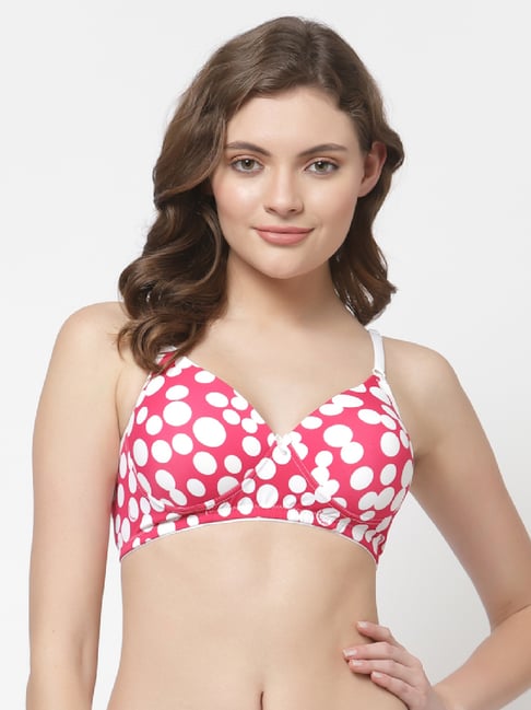 Cukoo Pink Print Full Coverage Everyday Bra Price in India
