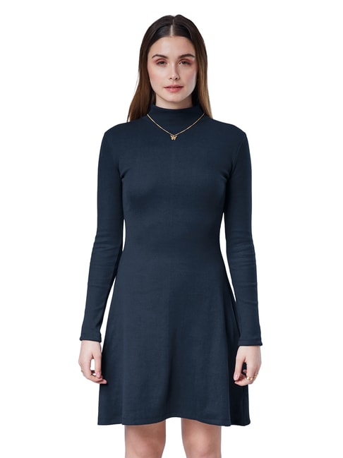 The Souled Store Navy Skater Dress Price in India
