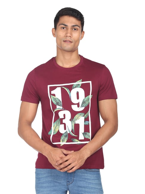 AD by Arvind Wine Slim Fit Crew T-Shirt-picture-13