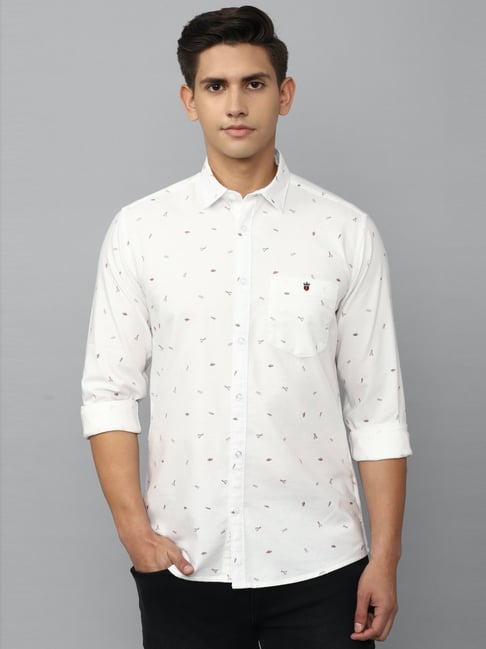 Louis Philippe White Casual Shirt And Blue Jeans Buy Louis