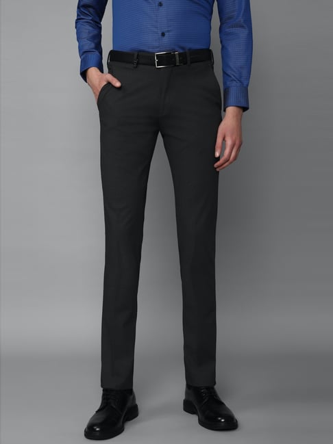 Louis Philippe Black Slim Fit Trousers-picture-47
