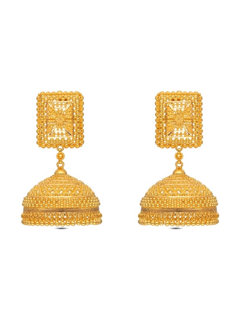 Auspicious Antique Gold Jhumka Earrings