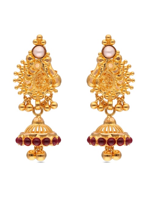 22k Gold Lakshmi Ganesha Jhumka Earrings | Raj Jewels