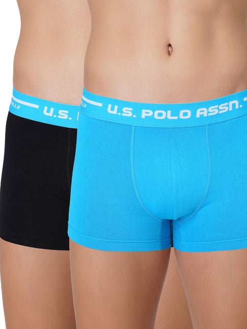 U.S. Polo Assn. Black & Blue Cotton Regular Fit Trunks - Pack Of 2-picture-46