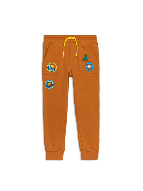 H by Hamleys Boys Light Brown Solid Joggers-picture-12