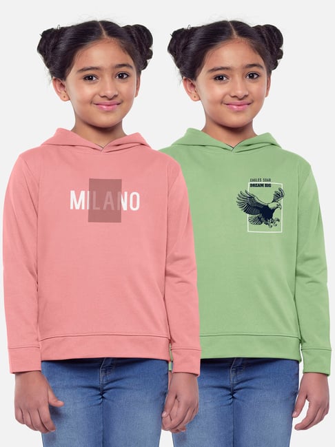 HELLCAT Pink & Green Printed Full Sleeves T-Shirt (Pack Of 2)-picture-30