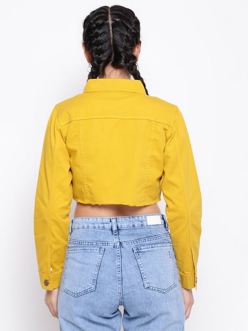 Buy Men's Yellow Plus Size Twill Denim Jacket Online at Bewakoof