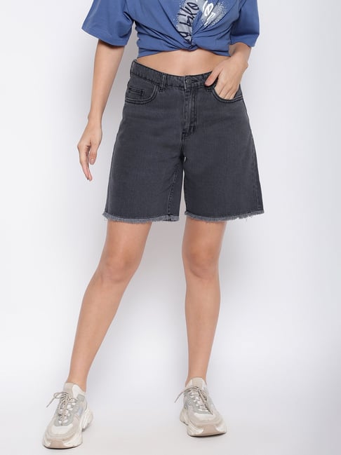 Buy REBECCA MID RISE STRETCH DENIM SHORTS Online | Thistle and Main