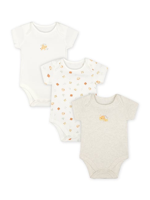 Buy Mothercare Kids Cream Cotton Printed Onesie for Boys Clothing