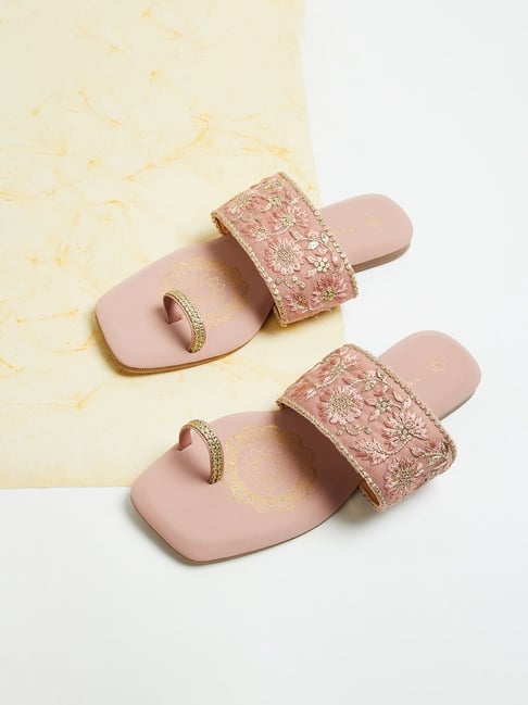 Melange by Lifestyle Women's Pink Toe Ring Sandals Price in India