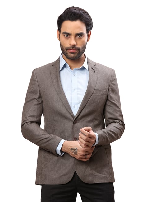 Raymond Brown Slim Fit Checks Blazer-picture-48