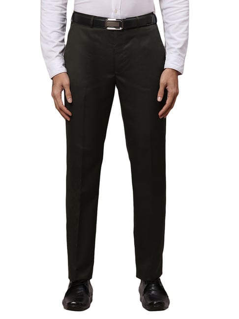 Park Avenue Dark Green Regular Fit Trousers