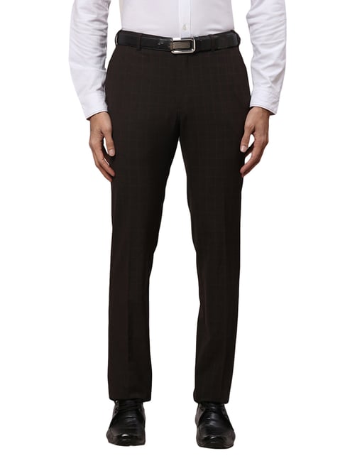 Raymond Brown Slim Fit Checks Trousers