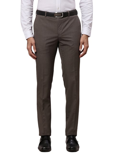 Raymond Brown Slim Fit Checks Trousers