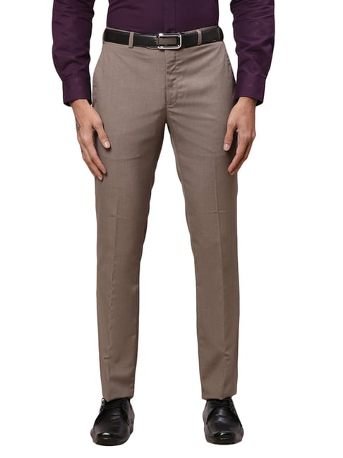 Buy Raymond Men's Flat Front Slim Fit Medium Brown Formal Trouser at  Amazon.in