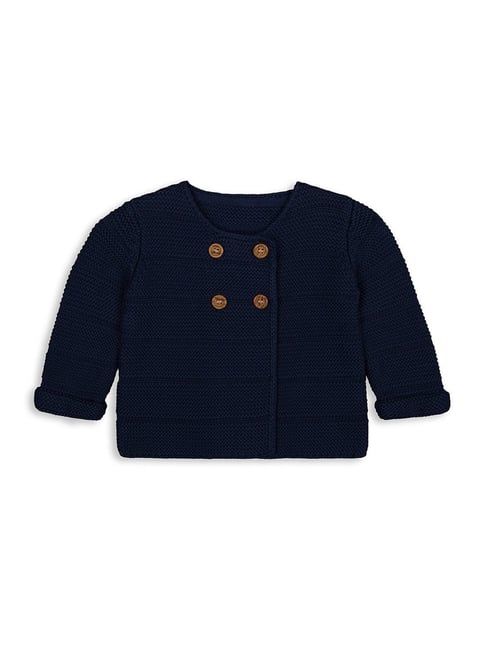 Mothercare Kids Navy Cotton Regular Fit Full Sleeves Cardigan